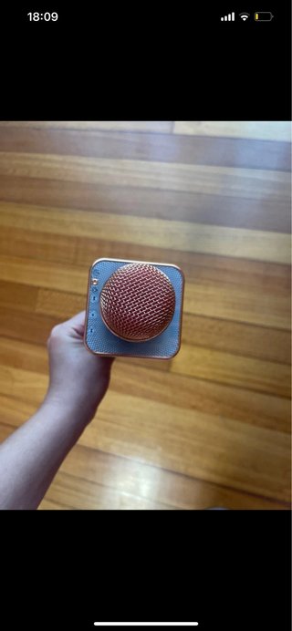 Micrófono Karaoke Rose Gold y Blanco