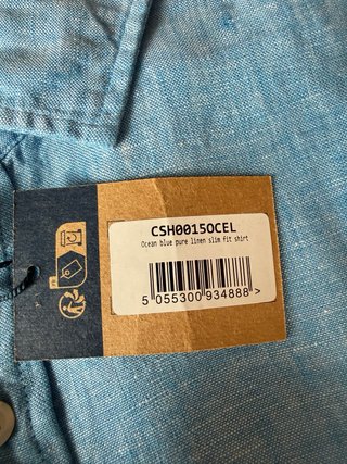 Camisa Lino Azul Charles Tyrwhitt Talla M
