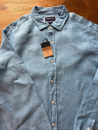 Camisa Lino Azul Charles Tyrwhitt Talla M