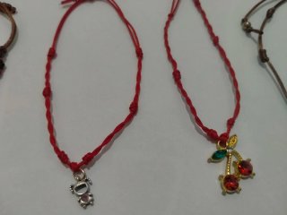 Pulsera Nudos Azul Grisáceo Echa mano 4 euros