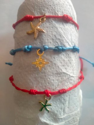 Pulsera Nudos Azul Grisáceo Echa mano 4 euros