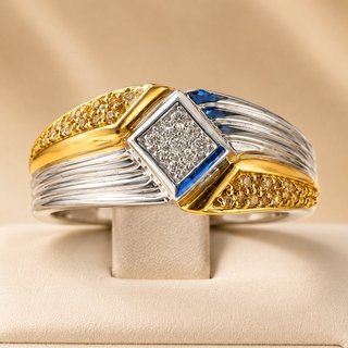 Anillo Oro Blanco 18kl Diamantes ALM-TRA1274