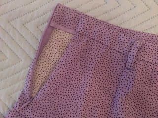 Falda Stradivarius malva lunares
