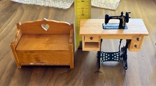 Set de Costura en Miniatura Antiguo Escala 1:12