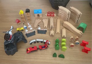 Circuito Tren Madera Accesorios