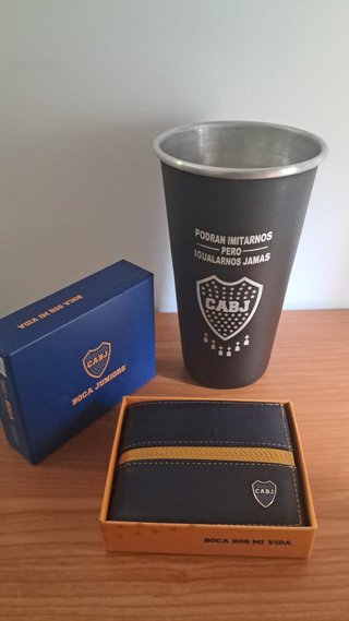 Combo Boca o River!!  Billetera y Vaso Premium