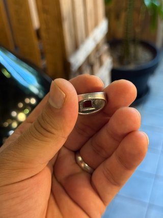 Anillo Plata con Piedra Roja