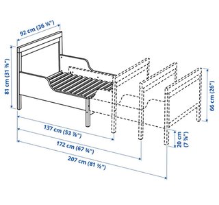 Cama niño extensible Ikea Sundvik.