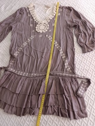 Vestido boho grisáceo