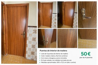 Lote 4 puertas madera interior