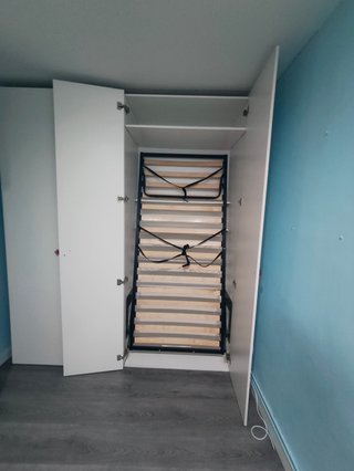 Cama abatible vertical + armario + estanteria