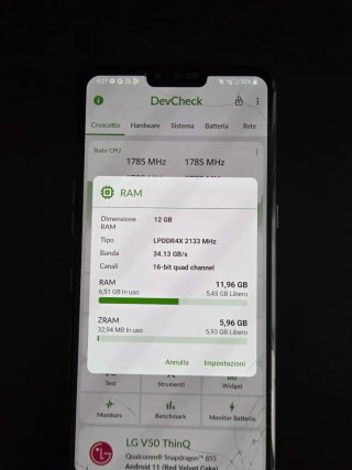 scheda madre lg v50 12gb di ram snap 855 plus