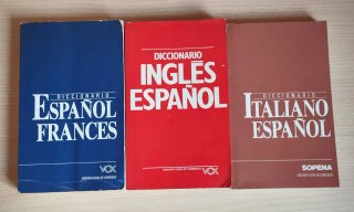 Diccionarios bolsillo, inglés, italiano y francés
