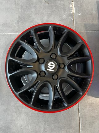 Tapacubos Sparco Corsa 14 Negro/Rojo