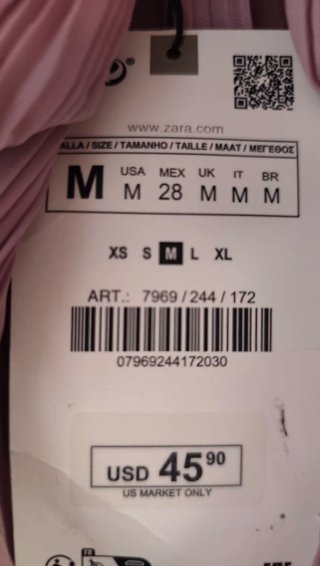 Blusa Zara gasa plisada lazo