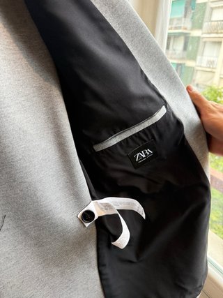 Americana Zara Gris Talla L Hombre
