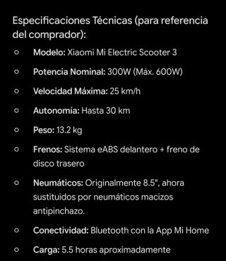 Patinete Eléctrico Xiaomi Mi Scooter 3 + Candado