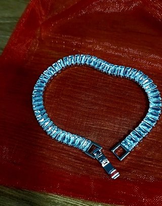 Pulsera de Lujo Tennis Plata Ley S925