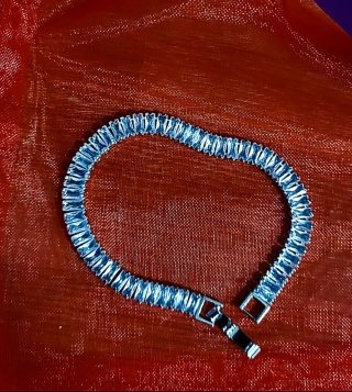 Pulsera de Lujo Tennis Plata Ley S925