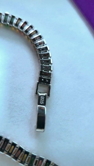 Pulsera de Lujo Tennis Plata Ley S925