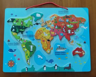 Puzzle Mapa Mundo Madera Imanes