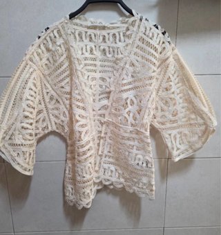 Top Zara Crochet Beige  Talla XS  Colección