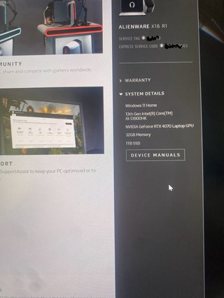 Portátil Alienware X16 R1