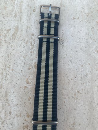 Cinturino NATO 20mm strisce nere e beige/sabbia