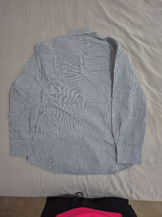Camisa Lacoste Azul Cuadros Manga Larga