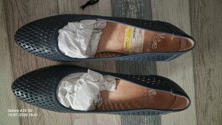 Zapatos Meme tacón calados azules
