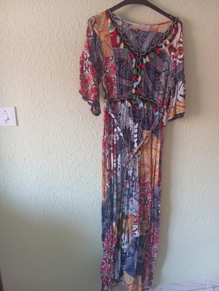 Vestido largo hippie estampado talla única
