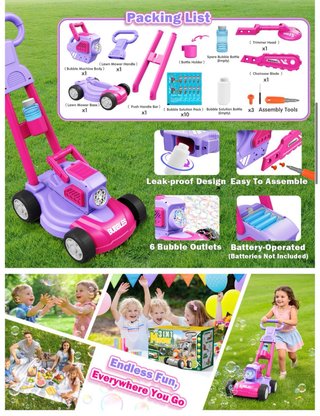 NUEVO! Cortacésped de Burbujas 3 en 1 para Niños