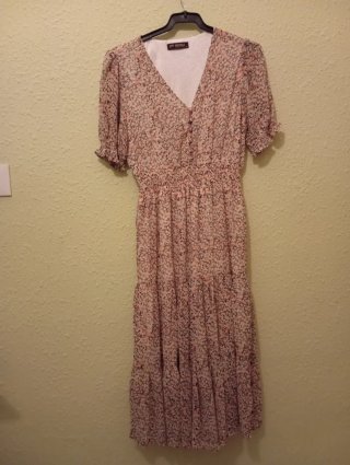 Vestido bohemio floral rosa