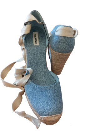 Alpargatas Pull&Bear Cuña Denim Talla 41 Nuevas