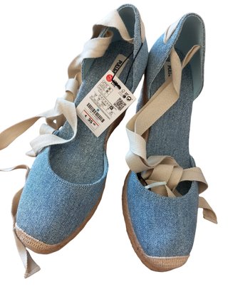 Alpargatas Pull&Bear Cuña Denim Talla 41 Nuevas