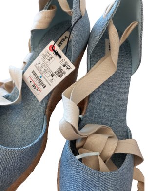 Alpargatas Pull&Bear Cuña Denim Talla 41 Nuevas