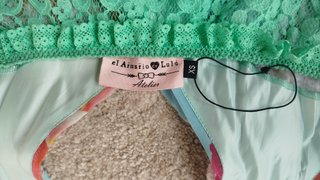 Top halter flores lentejuelas turquesa