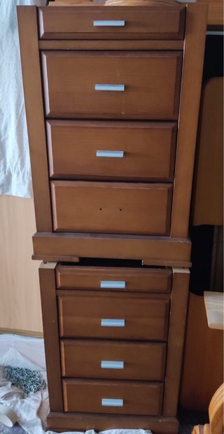 Mesa escritorio madera 2 módulos cajones
