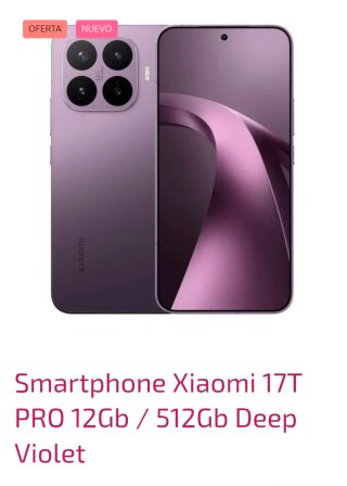 Xiaomi 17T PRO 12GB/512GB Violeta Profundo