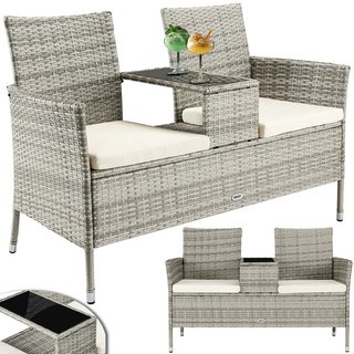 Divano Panca Giardino Grigio in Polyrattan Panchina