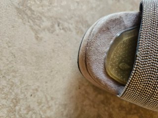 Sandalias plataforma malla beige y plata