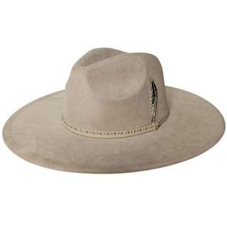 Sombrero Fedora Gamuza Sintética Beige claro