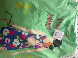 Camiseta niña I like summer verde