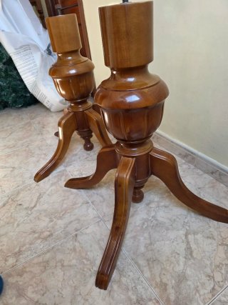 2 Pedestales Madera Maciza Mesa 72cm