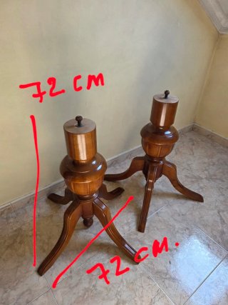 2 Pedestales Madera Maciza Mesa 72cm