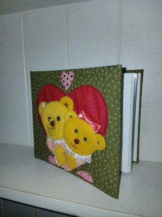 Album fotografico orsetti cuore tessuto