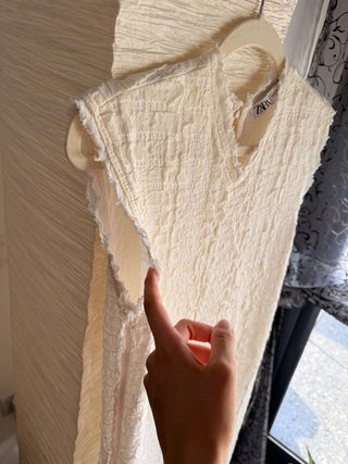 Vestido Zara blanco roto Midi