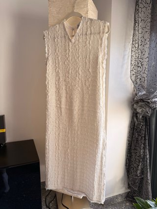 Vestido Zara blanco roto Midi