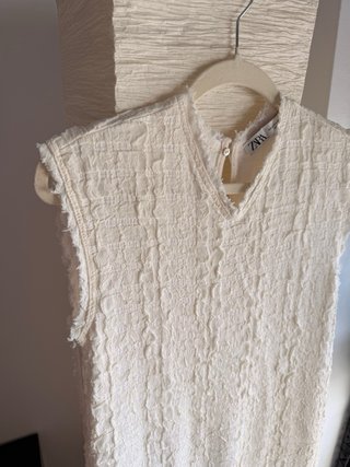 Vestido Zara blanco roto Midi