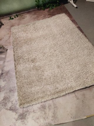 Alfombra pelo beige/gris poliéster